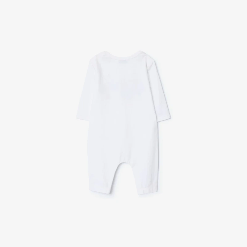Thomas Bear and Friends Stretch Cotton Jumpsuit in White - Children | Burberry® Official