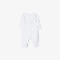 Thomas Bear and Friends Stretch Cotton Jumpsuit in White - Children | Burberry® Official