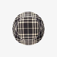 Check Cotton Bucket Hat in Black/calico beige - Men | Burberry® Official