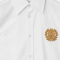 Regular Fit B Crest Cotton Shirt in Optic white - Women | Burberry® Official