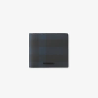Check Bifold Wallet in Navy - Men, Canvas | Burberry® Official