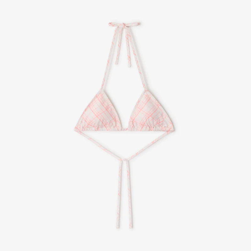 Check Bikini Top in Dusky rose - Women, Nylon | Burberry® Official