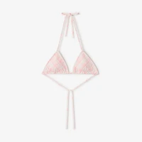 Check Bikini Top in Dusky rose - Women, Nylon | Burberry® Official