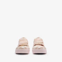 Check Cotton Sneakers in Shell - Children | Burberry® Official