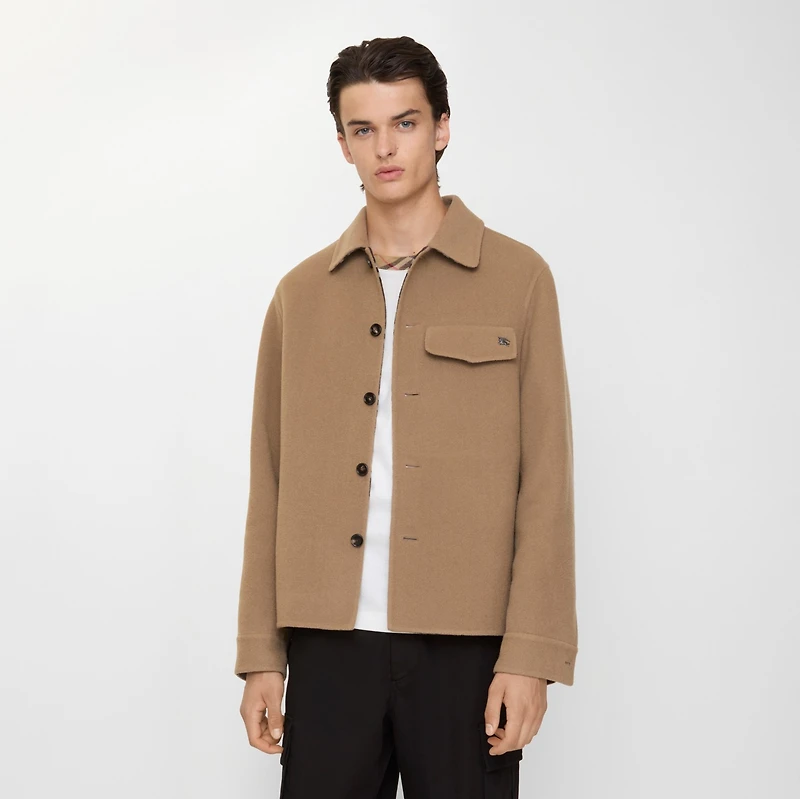 Wool Overshirt in Camel/treacle brown - Men | Burberry® Official