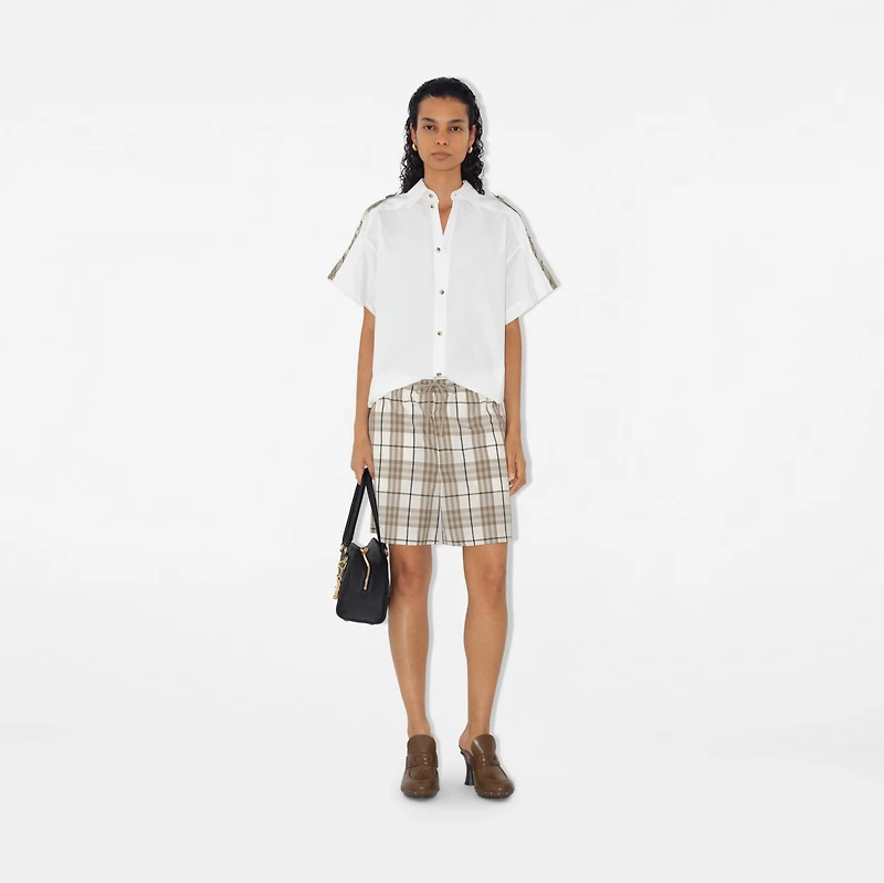 Regular Fit Cotton Shirt in Optic white - Women | Burberry® Official