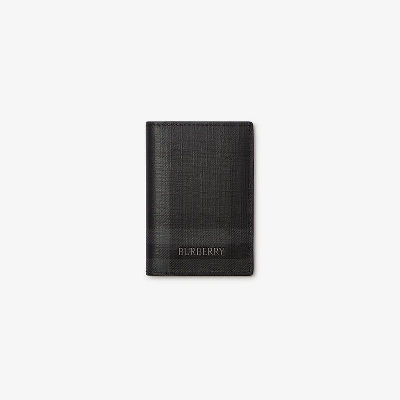 City Check Folding Card Case in Iron grey - Men, Cotton, Technical | Burberry® Official