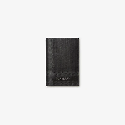 City Check Folding Card Case in Iron grey - Men, Cotton, Technical | Burberry® Official