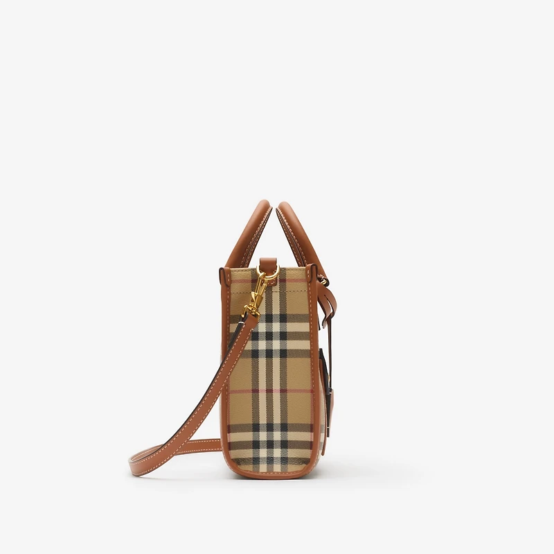 Mini Freya Tote in Archive beige/briar brown - Women | Burberry® Official