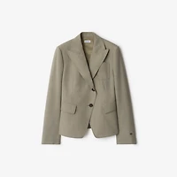 Wool Tailored Jacket in Olive drab - Women | Burberry® Official