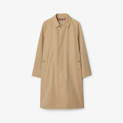 Long Camden Heritage Car Coat in Honey - Men, Cotton Gabardine | Burberry® Official