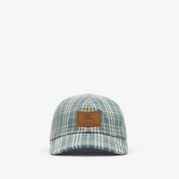 Check Denim Baseball Cap in Dark indigo blue - Men | Burberry® Official