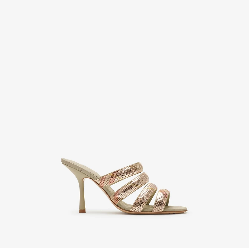 Check Mesh Mews Strap Mules in Gloss - Women | Burberry® Official
