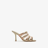 Check Mesh Mews Strap Mules​ in Gloss - Women | Burberry® Official