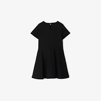 Check Label Cotton Dress in Black | Burberry® Official