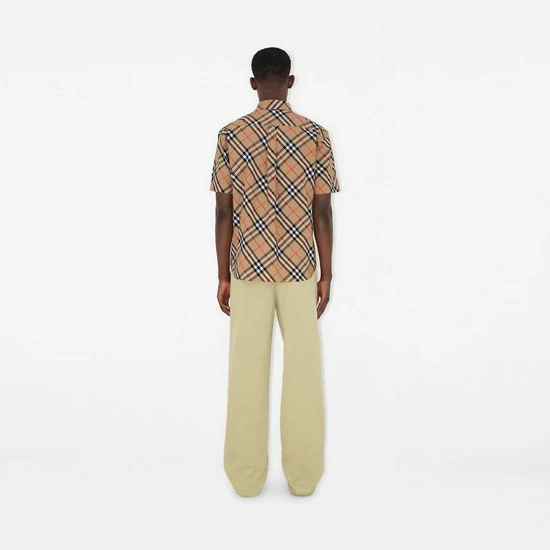 Regular Fit Check Cotton Shirt in Sand - Men | Burberry® Official