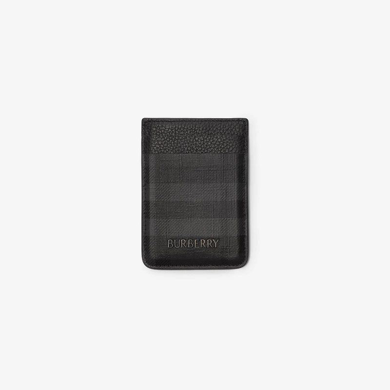 City Check Magnetic Card Case in Iron grey - Men, Cotton, Technical | Burberry® Official