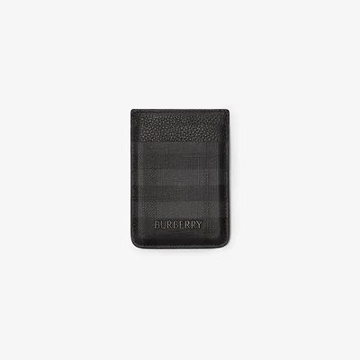 City Check Magnetic Card Case in Iron grey - Men, Technical, Cotton | Burberry® Official