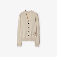 Check Label Wool Cardigan in Nutmeg beige - Women | Burberry® Official