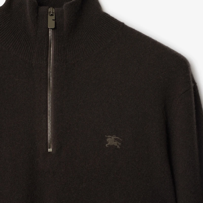 Cashmere Blend Half-zip Sweater in Scorched brown - Men | Burberry® Official