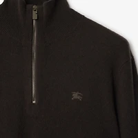 Cashmere Blend Half-zip Sweater in Scorched brown - Men | Burberry® Official