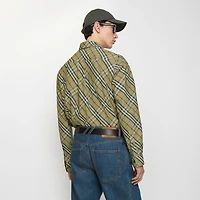 Relaxed Fit Check Cotton Shirt in Glade green - Men | Burberry® Official