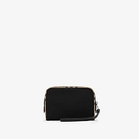 Check Trim Travel Pouch in Black - Men