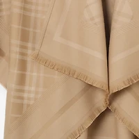 Check Wool Cashmere Cape in Finch beige | Burberry® Official