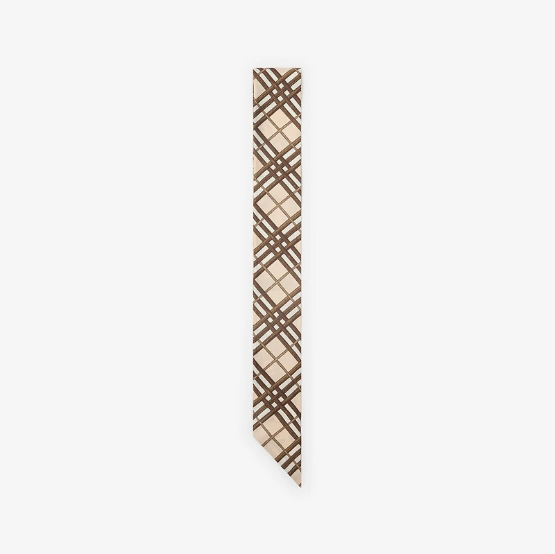 Skinny Reversible Etched Knight Silk Scarf in Taupe beige | Burberry® Official