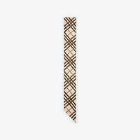 Skinny Reversible Etched Knight Silk Scarf in Taupe beige | Burberry® Official