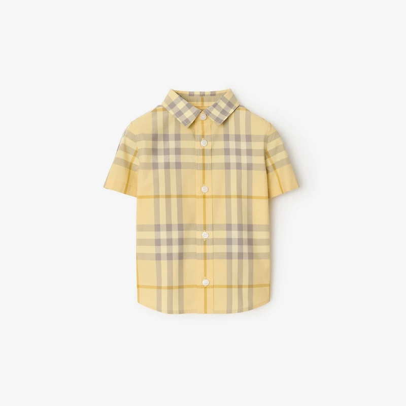 Check Cotton Shirt in Drum | Burberry® Official