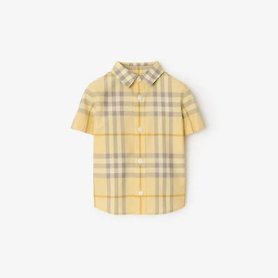 Check Cotton Shirt in Drum | Burberry® Official