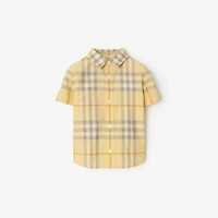 Check Cotton Shirt in Drum | Burberry® Official