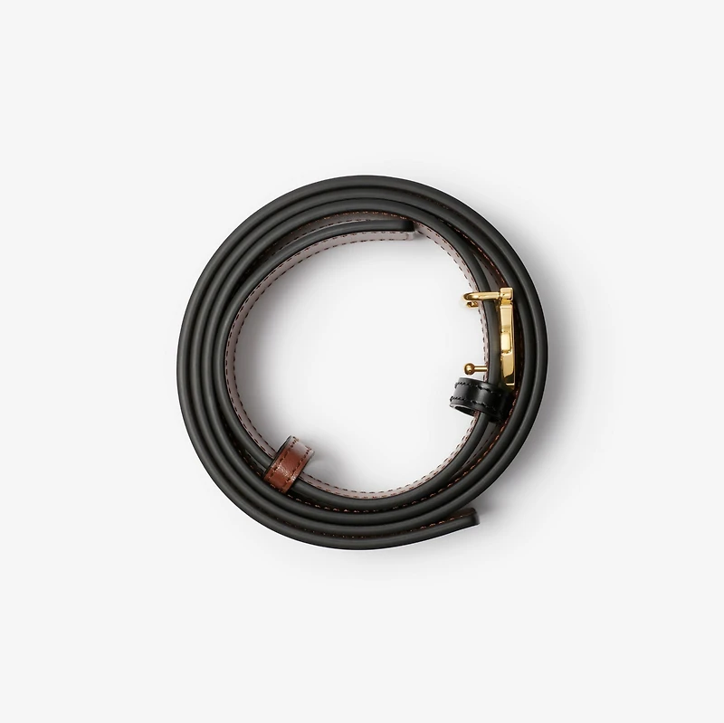 Leather Reversible TB Belt in Black/tan/gold