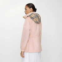 Short Checker-tape Nylon Parka in Bouquet pink - Women | Burberry® Official