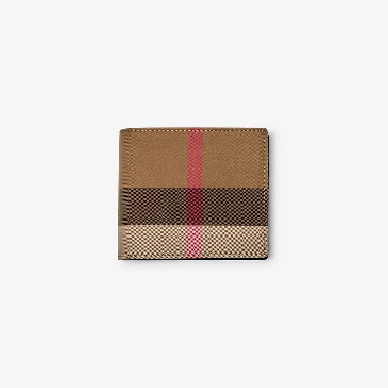 Check Bifold Wallet in Taupe brown - Men | Burberry® Official