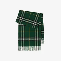 Wide Check Cashmere Scarf in Dark fern green | Burberry® Official