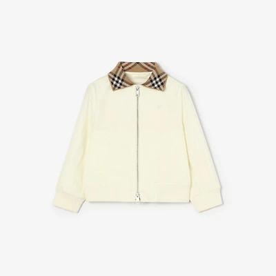 Cotton Hayfield Harrington Jacket in Chalk white | Burberry® Official