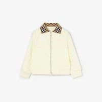 Cotton Hayfield Harrington Jacket in Chalk white | Burberry® Official