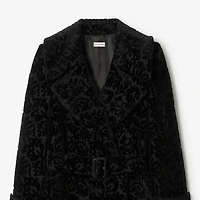 Vine Silk Blend Velvet Tailored Coat in Black - Women | Burberry® Official