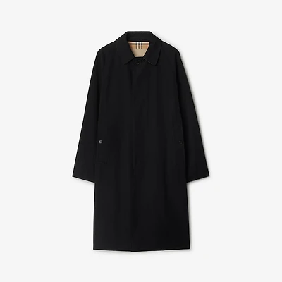 Long Camden Heritage Car Coat in Black - Men, Cotton Gabardine | Burberry® Official