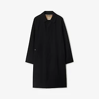 Long Camden Heritage Car Coat in Black - Men, Cotton Gabardine | Burberry® Official