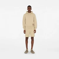 Check Label Cotton Shorts in Nutmeg - Men | Burberry® Official