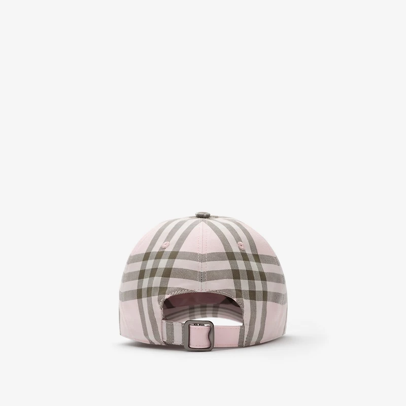 Check Cotton Baseball Cap in Mallow pink - Men | Burberry® Official