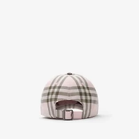 Check Cotton Baseball Cap in Mallow pink - Men | Burberry® Official