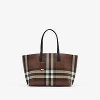 Medium Check Tote in Dark birch brown - Women | Burberry® Official