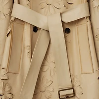 Long Cutout Daisy Suede Trench Coat in Tan - Women | Burberry® Official