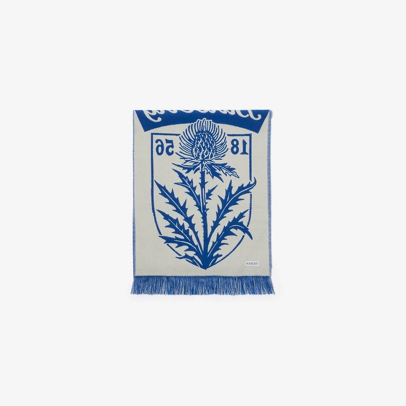 Thistle Shield Wool Scarf in Flag blue | Burberry® Official