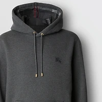 Embroidered EKD Cotton Blend Hoodie in Charcoal melange Grey - Men | Burberry® Official
