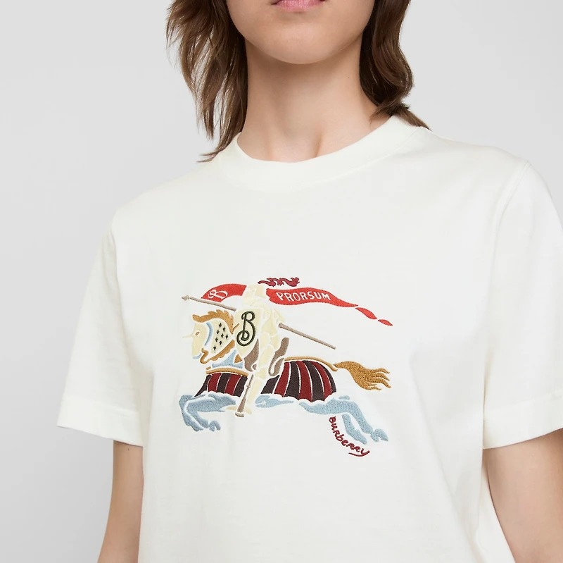 EKD Cotton T-shirt in Chalk - Women | Burberry® Official